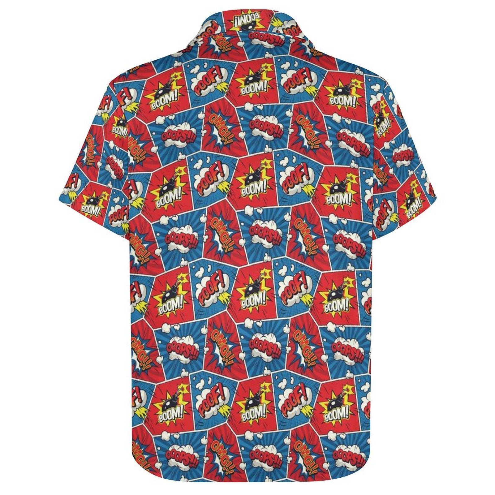 Comic Book Women's Short-Sleeve Button Up Shirt Women's Short-Sleeve Button Up Shirt comic Printed Offshore