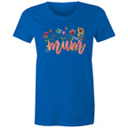 Mum, Flowers And Butterflies - Womens T-shirt
