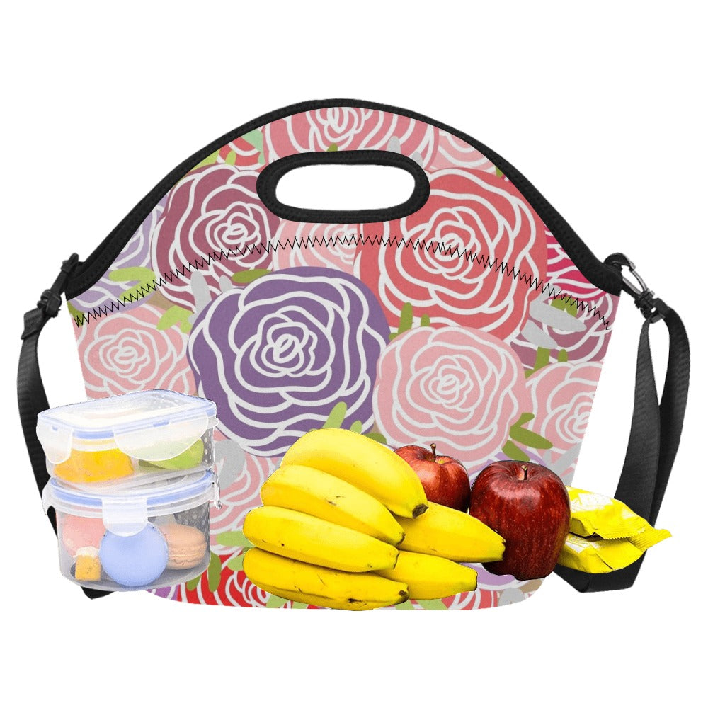 Abstract Roses - Neoprene Lunch Bag Neoprene Lunch Bag Printed Offshore
