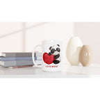 Panda, Love Mode - White 15oz Ceramic Mug 15oz Mug animal Globally Fulfilled Love