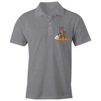 Cat Surfing On Pizza AS Colour Chad Polo Shirt