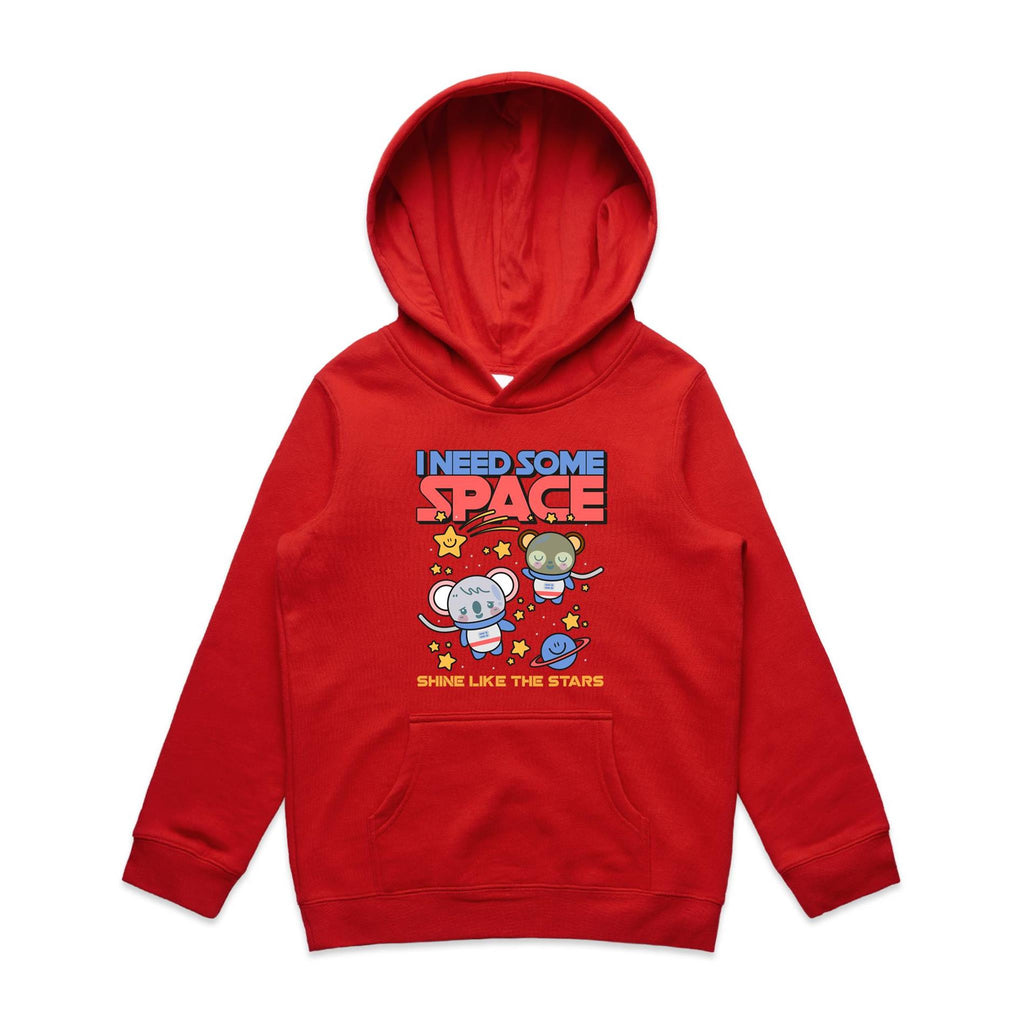 I Need Some Space - Kids Hoodie Red Kids Hoodie Printed In Australia
