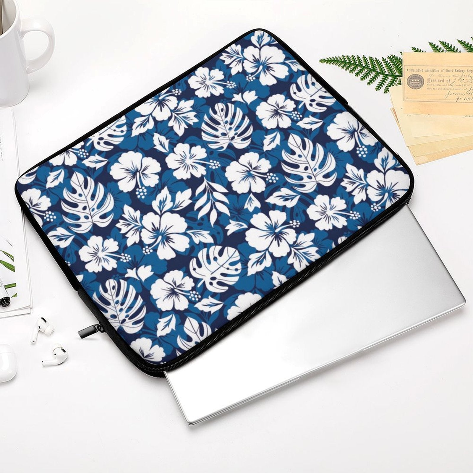Blue Hawaiian Floral - Laptop Sleeve (Multiple Sizes)