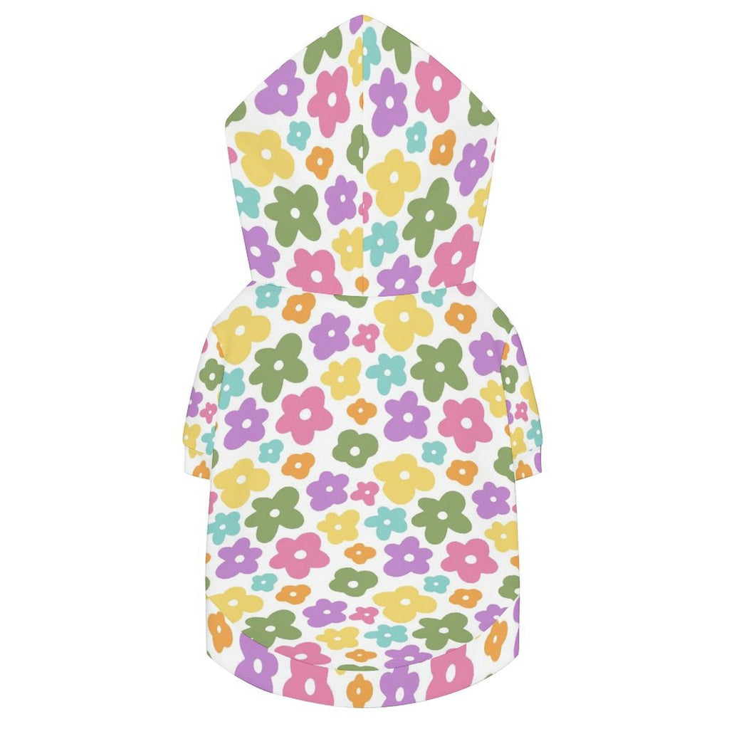Pastel Flowers Pet Hoodie (Large Size)