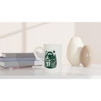 Alien And Bigfoot Play Guitar - White 10oz Porcelain Slim Mug Porcelain Mug Globally Fulfilled Music Sci Fi