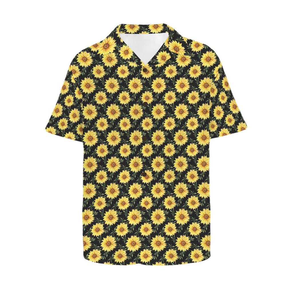 Painted Sunflower - Men's Short Sleeve Hawaiian Shirt