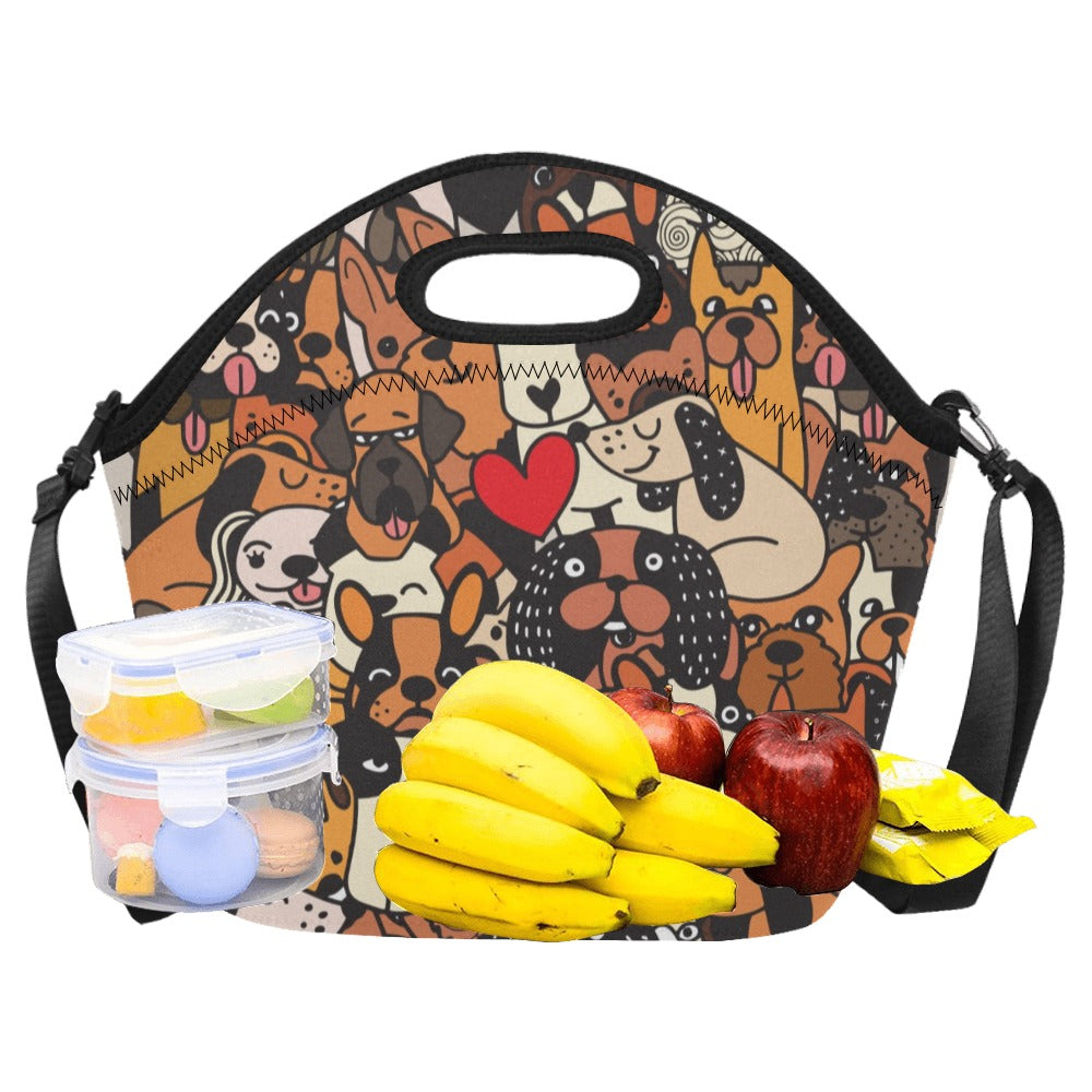 Dog Crowd 2 - Neoprene Lunch Bag Neoprene Lunch Bag Printed Offshore