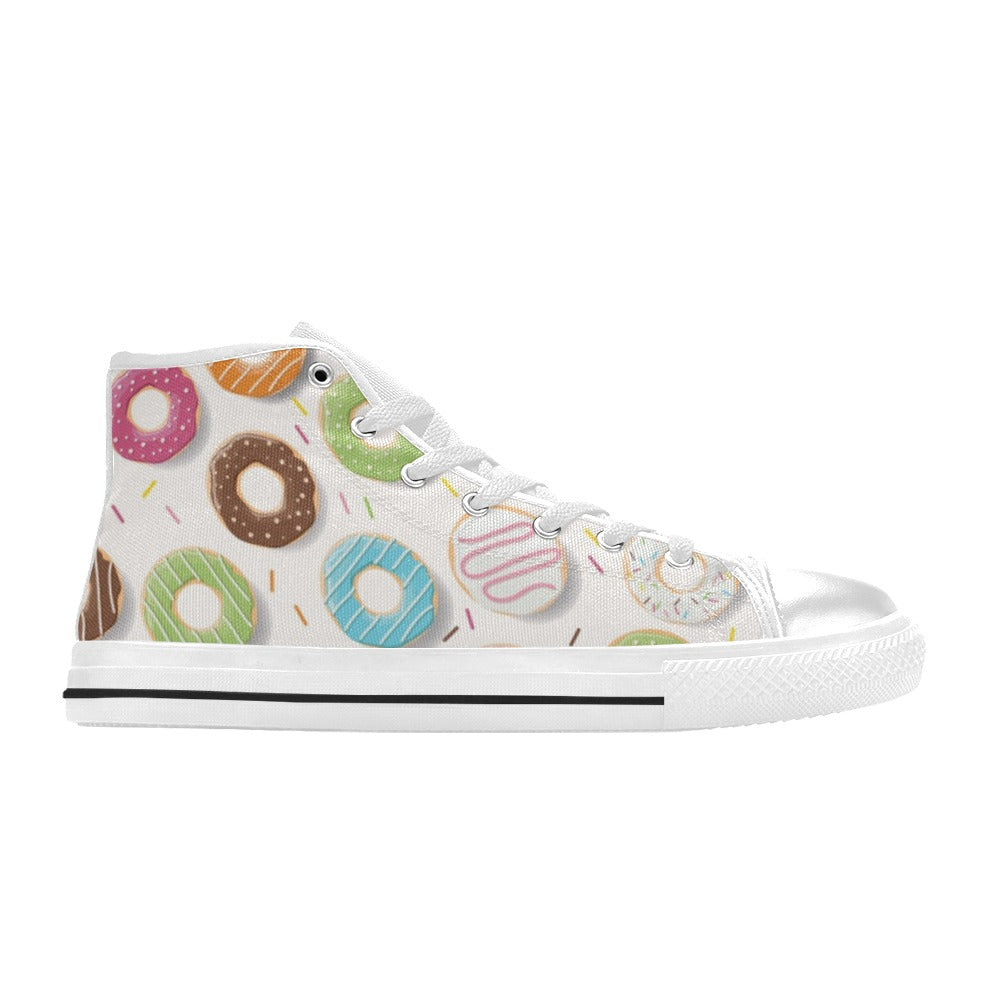 Doughnuts Kids High Top Canvas Shoes
