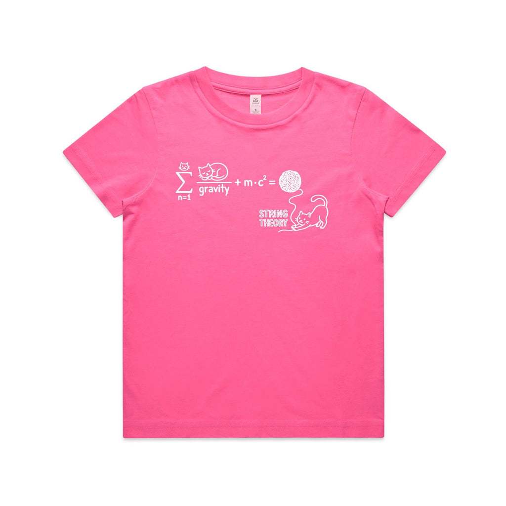 Cat String Theory Physics Kids AS Colour T-shirt
