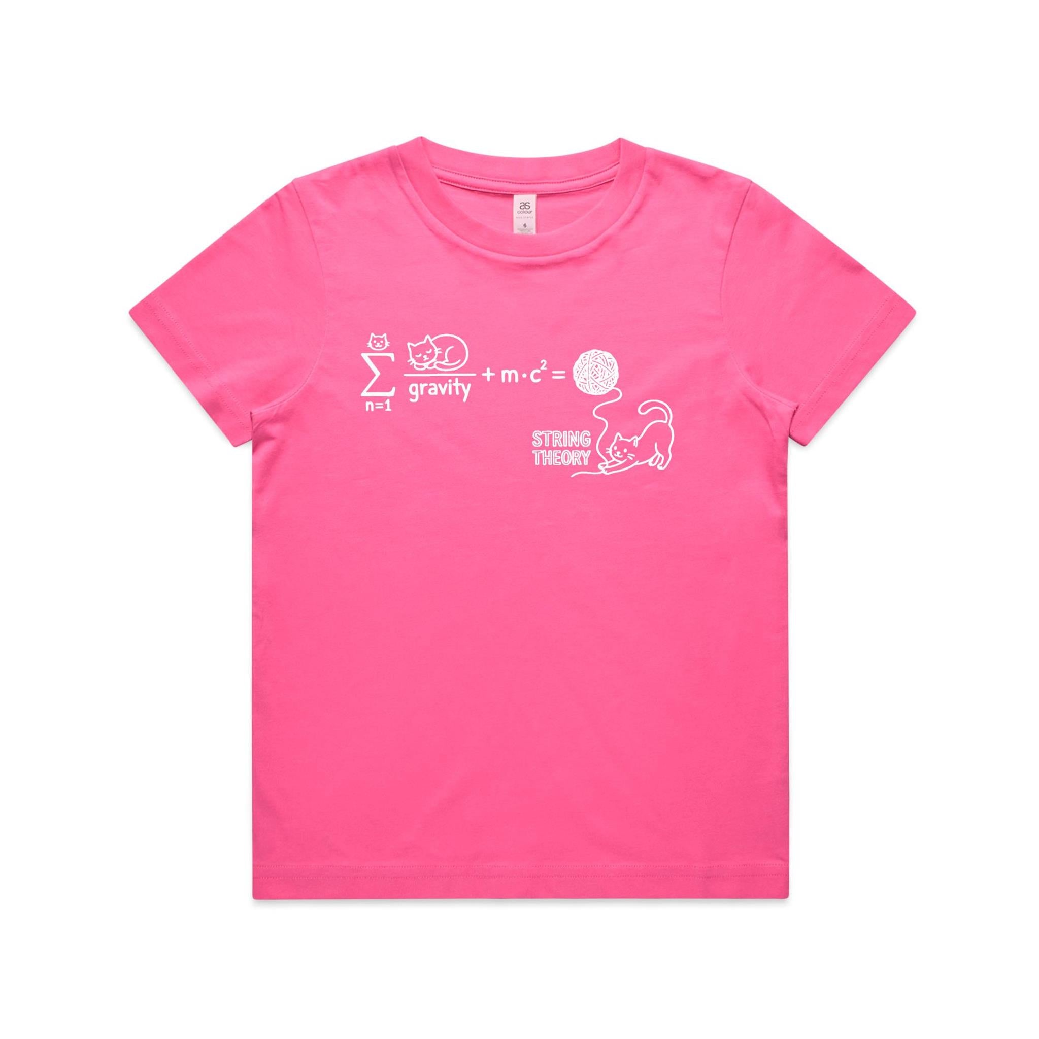 Cat String Theory Physics Kids AS Colour T-shirt