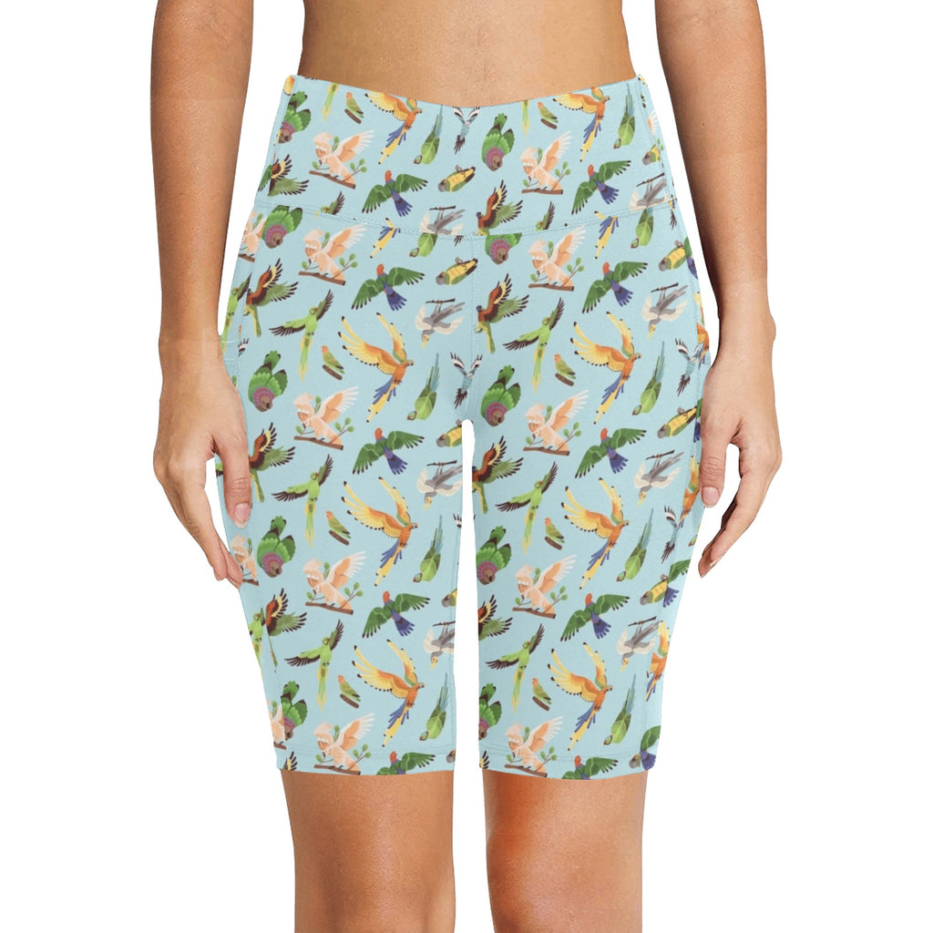 Parrots Women's Bike Shorts With Side Pockets