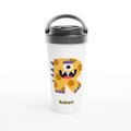Personalised - Monster Initial - White 15oz Stainless Steel Travel Mug Default Title Personalised Travel Mug Customise Globally Fulfilled Initial Personalise
