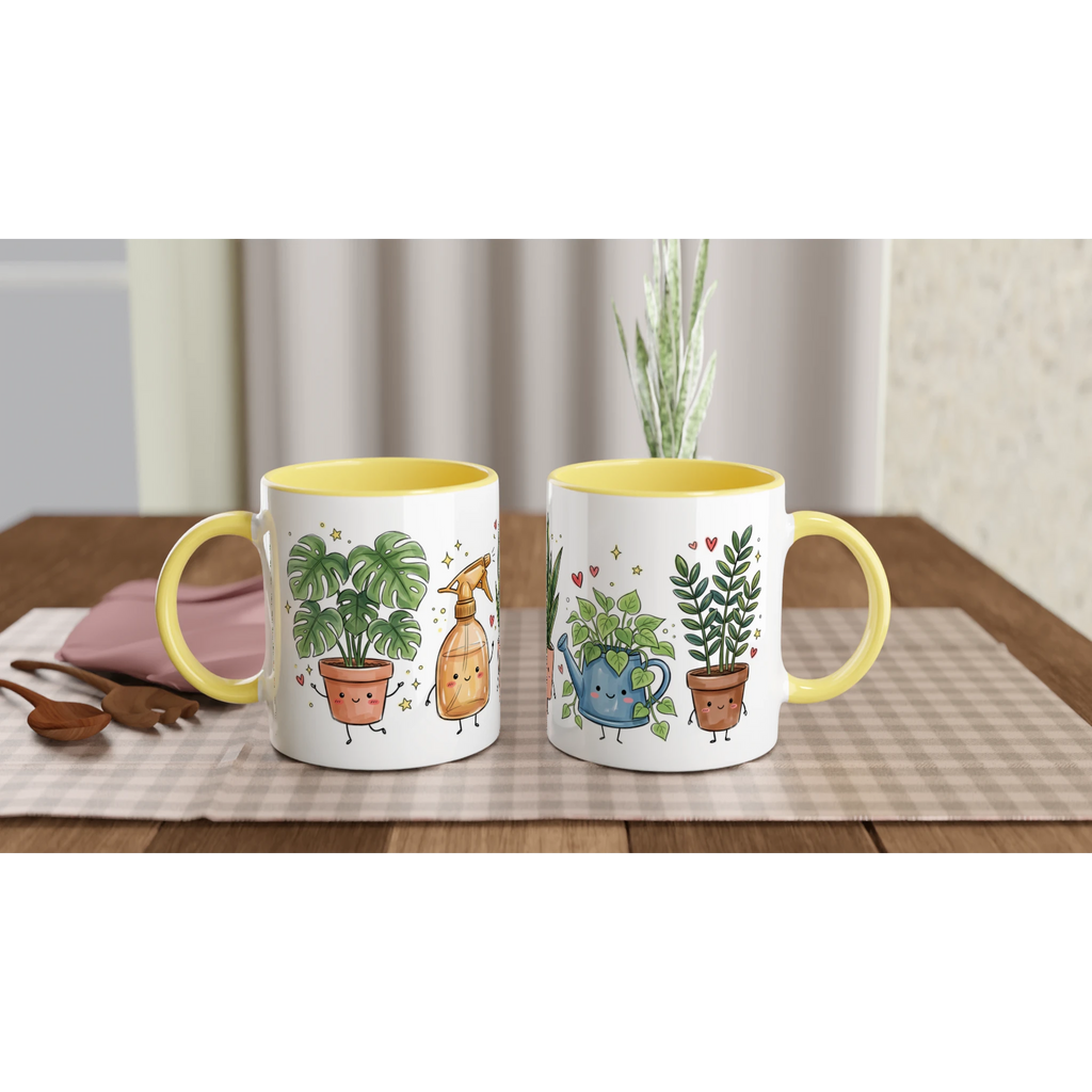 Plant Lover 11oz Ceramic Mug Ceramic Yellow 11 oz Mug Globally Fulfilled Plants