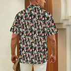 Tulips Men's Short Sleeve Hawaiian Shirt Men's Hawaiian Shirt (New) Plants Printed Offshore
