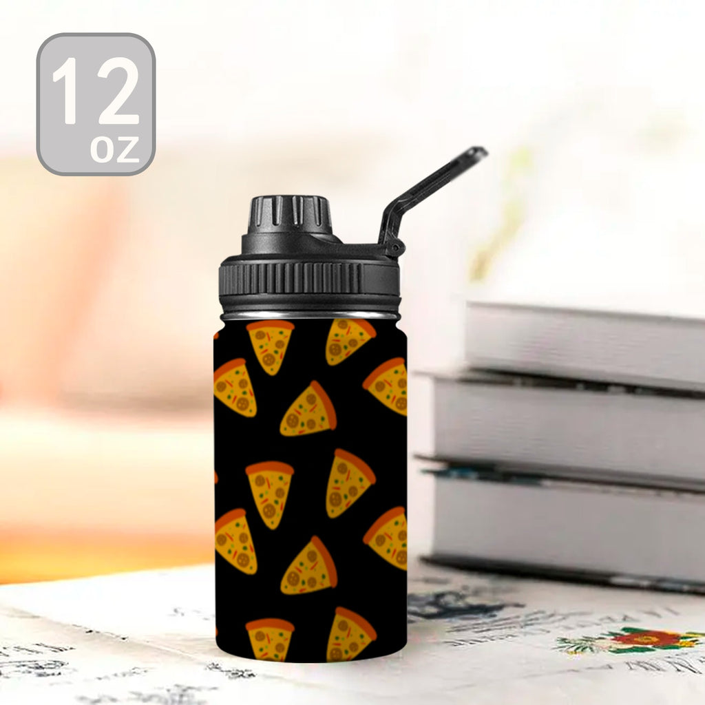 Pizzas - Kids Water Bottle with Chug Lid (12 oz) Kids Water Bottle with Chug Lid Food Printed Offshore