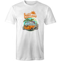 Hello Sunshine, Beach Van - Mens T-Shirt White Mens T-shirt Printed In Australia Summer Surf