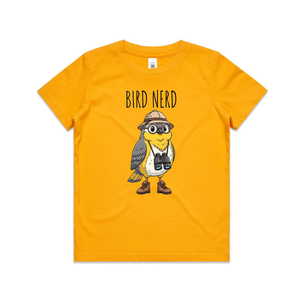 Bird Nerd 2 Kid's AS Colour T-shirt Gold Kids Youth T-shirt animal Birds Printed In Australia