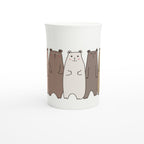 Bears In A Row - White 10oz Porcelain Slim Mug Porcelain Mug animal Globally Fulfilled