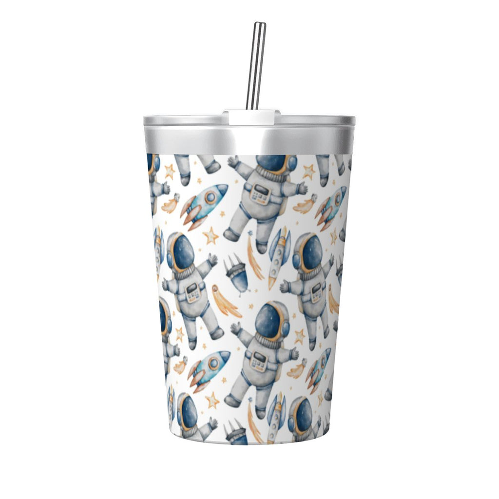 Astronauts And Rocket Ships Small Stainless Steel Travel Mug Cup 12oz/350ml