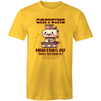 Caffeine Maintains My Sunny Personality - Mens T-Shirt Yellow Mens T-shirt Coffee Printed In Australia