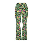 Frangipani High Waist Crossover Tummy Control Flare Leggings High Waist Flare Leggings Plants Printed Offshore