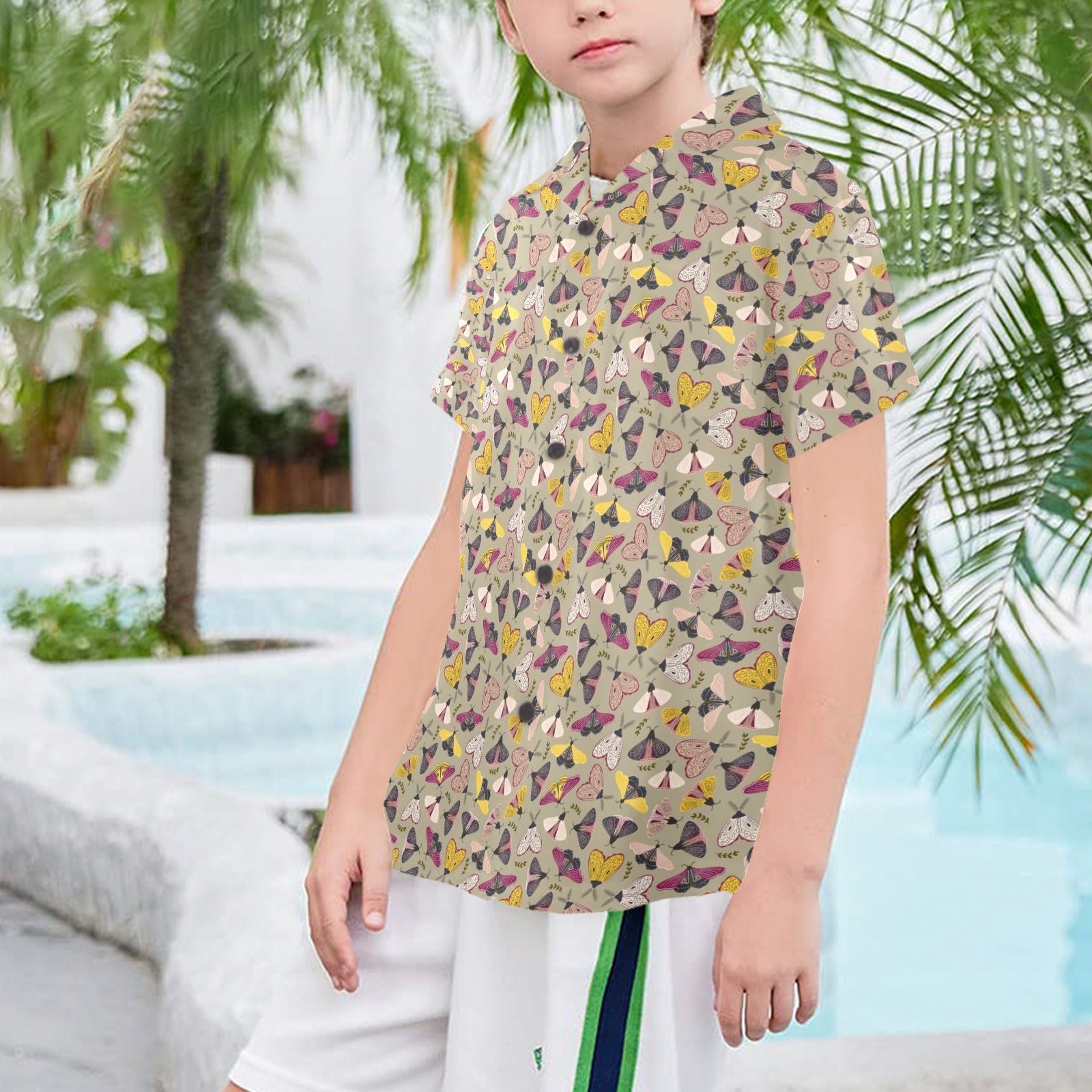 Pretty Moths Senior Kids Hawaiian Shirt