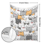 Cat Hello - Double-Layer Fleece Blanket 51"x59"