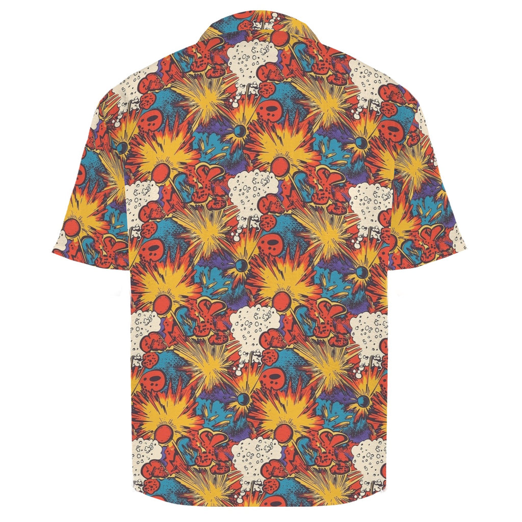 Comic Book Explosions Men's Crinkle Hawaiian Shirt