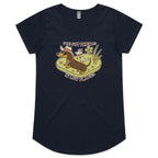 Dachshund, I've Got Friends In Low Places Women's AS Colour Scoop Neck T-Shirt Navy Womens Scoop Neck T-shirt animal Printed In Australia