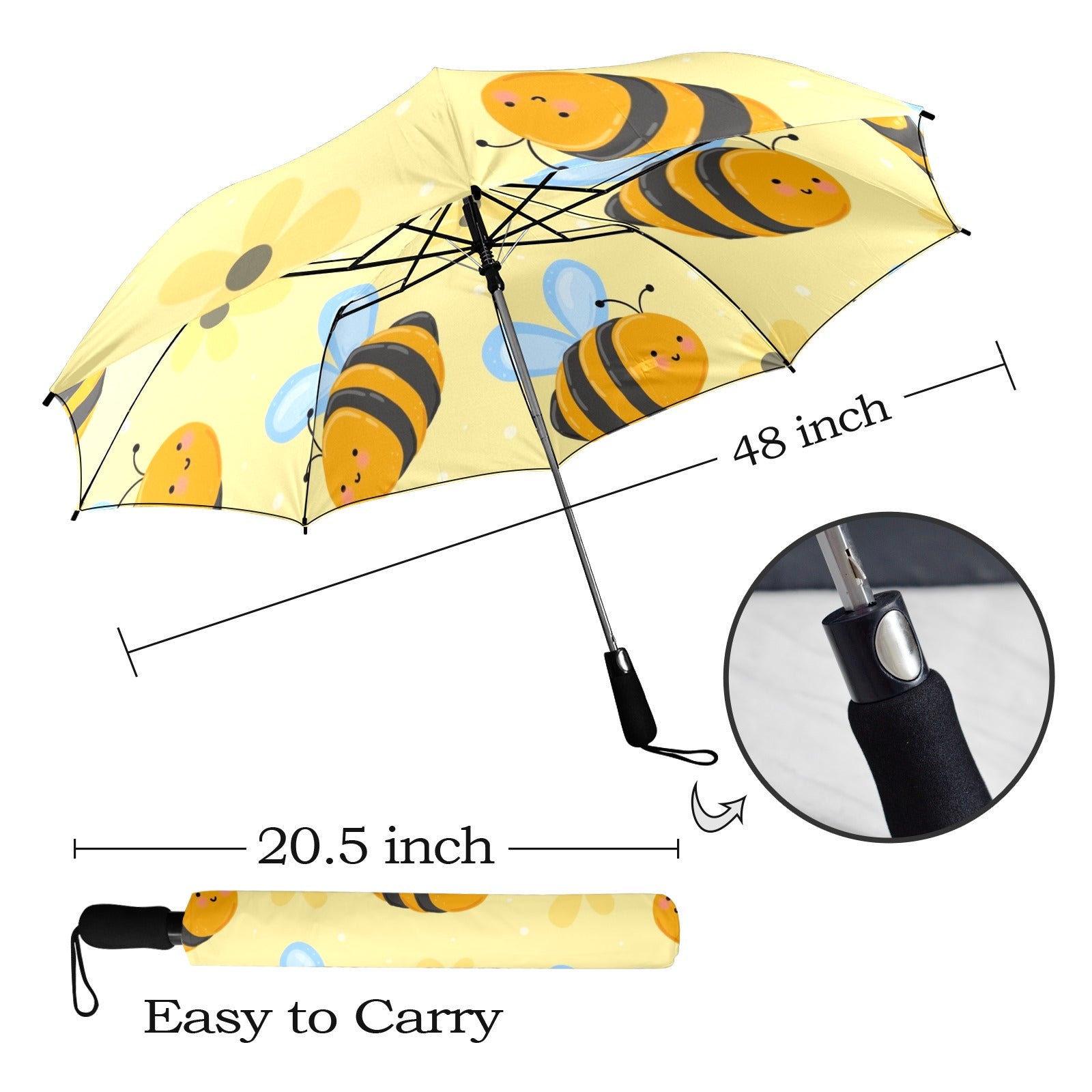 Bright Bees - Semi-Automatic Foldable Umbrella (Model U12) Semi-Automatic Foldable Umbrella (U12)