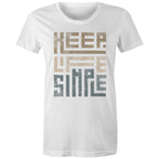 Keep Life Simple - Womens T-shirt White Womens T-shirt Positivity Printed In Australia