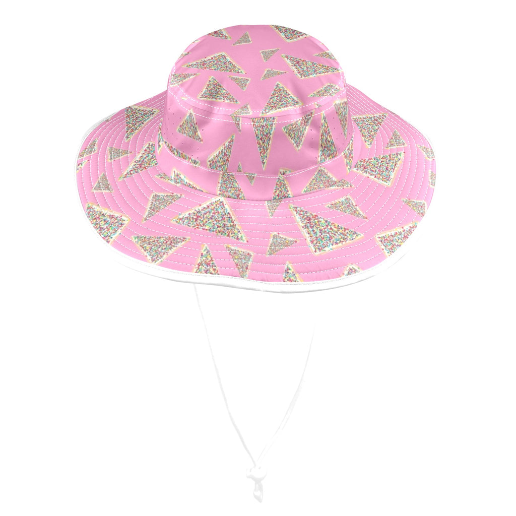 Fairy Bread On Pink Wide Brim Bucket Hat Wide Brim Bucket Hat Food Printed Offshore