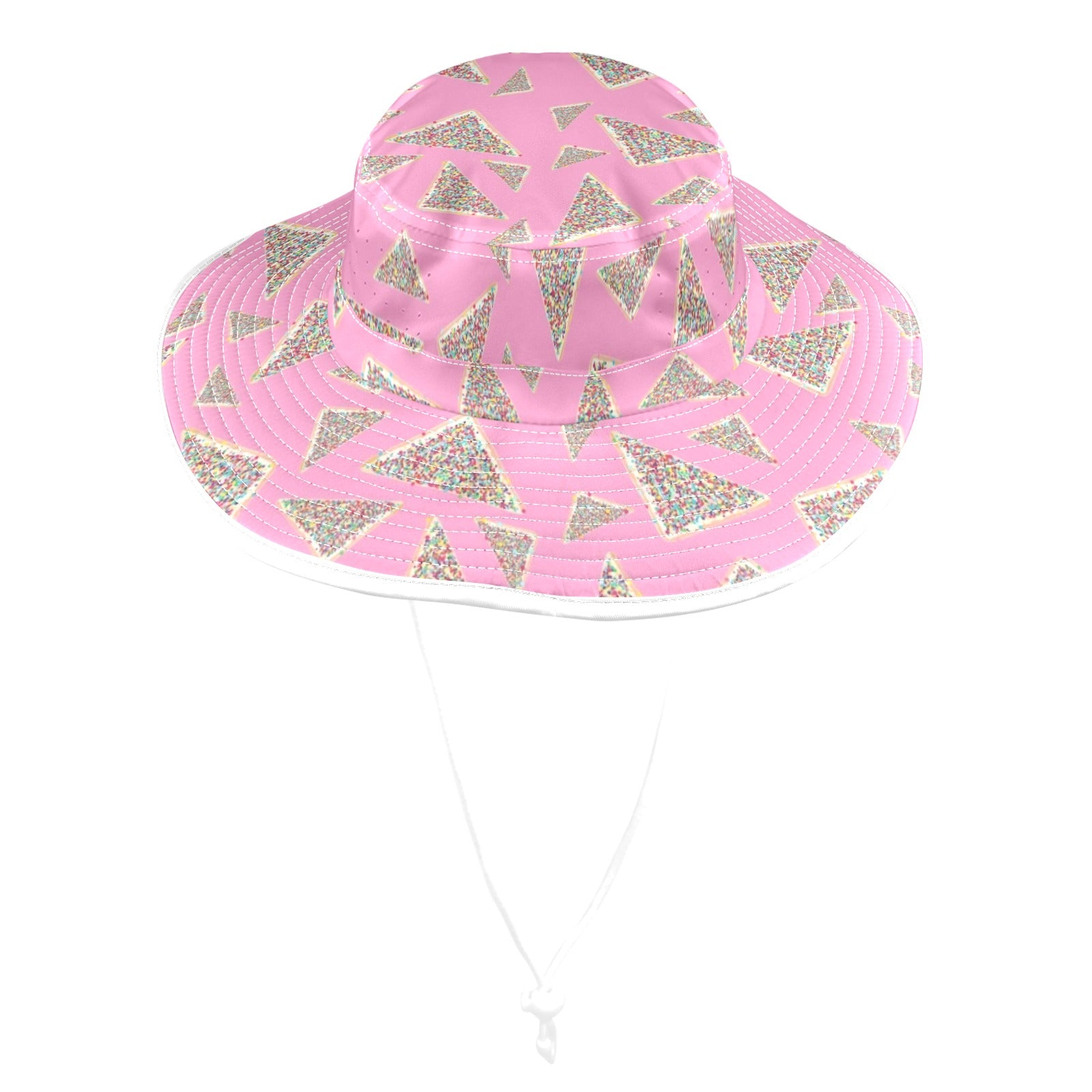 Fairy Bread On Pink Wide Brim Bucket Hat Wide Brim Bucket Hat Food Printed Offshore