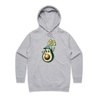 Avocado, I Don't Give A Guac - Womens Hoodie Grey Marle Womens Hoodie Food Printed In Australia