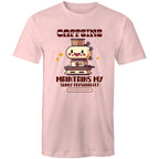 Caffeine Maintains My Sunny Personality - Mens T-Shirt Pink Mens T-shirt Coffee Printed In Australia