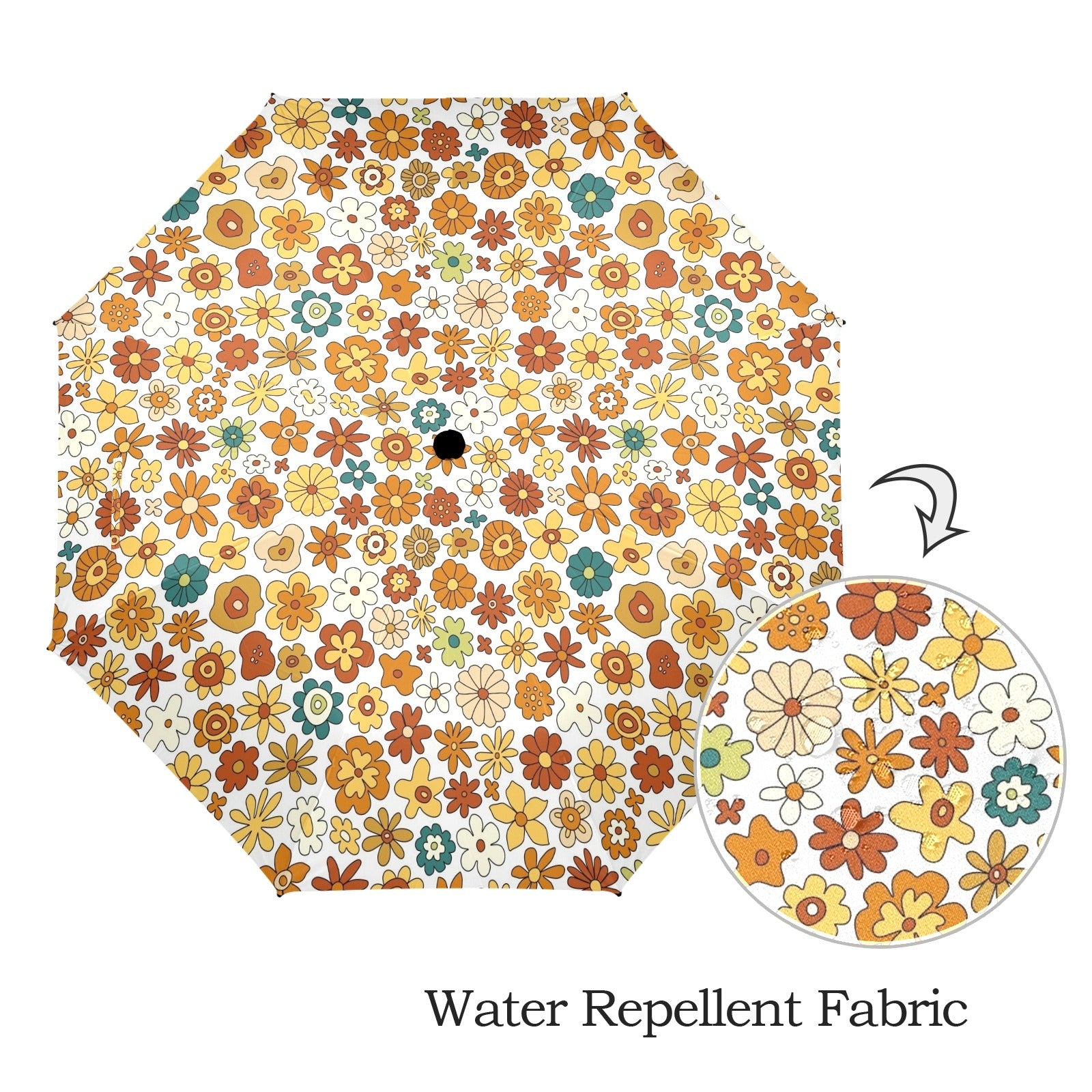 70's Style Floral Umbrella Umbrella Plants Printed Offshore