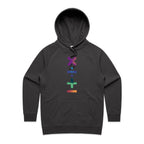 Maths Symbols - Womens Hoodie Coal Womens Hoodie Maths Printed In Australia