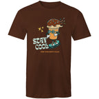 Stay Cool, Find Your Happy Place - Mens T-Shirt Dark Chocolate Mens T-shirt Printed In Australia