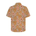 Orange Retro Floral Men's Hawaiian Shirt