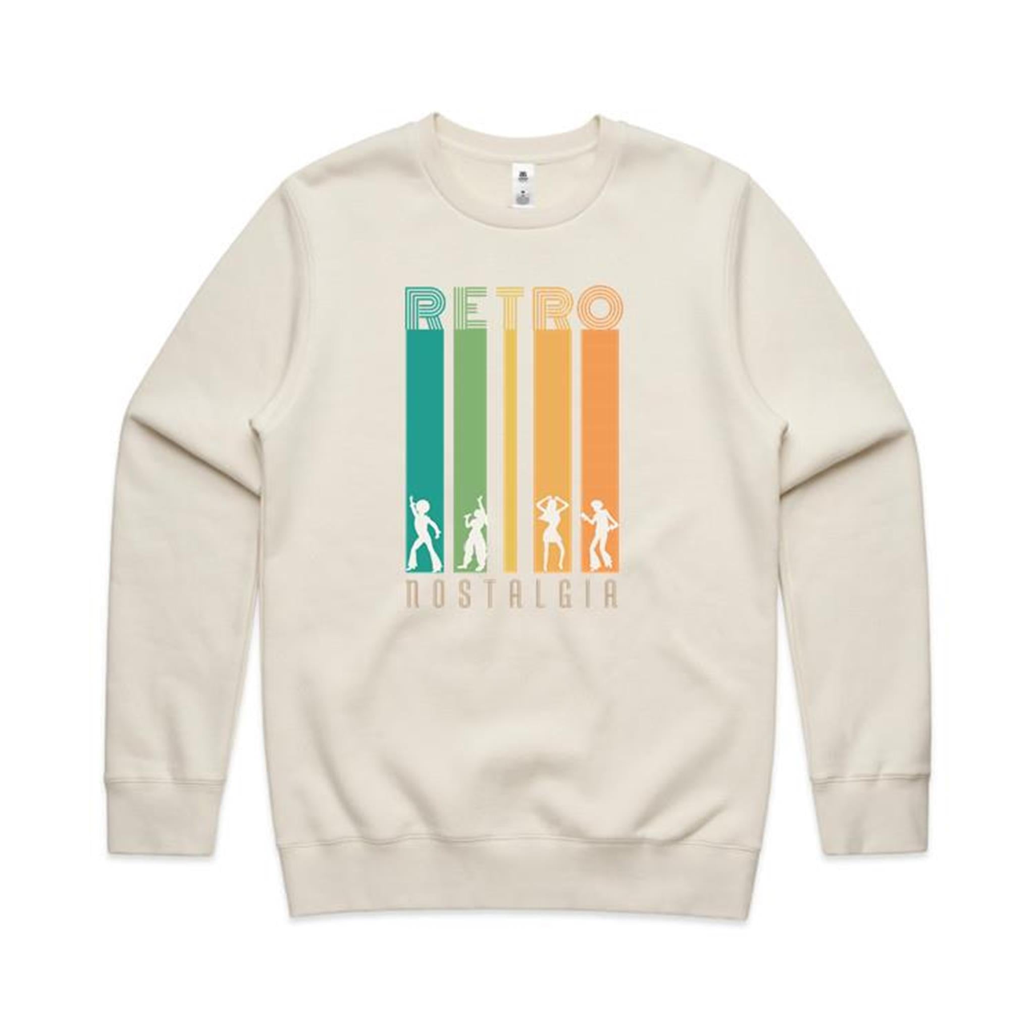 Retro Nostalgia - AS Colour Stencil Crew Sweatshirt Ecru Sweatshirt Printed In Australia Retro