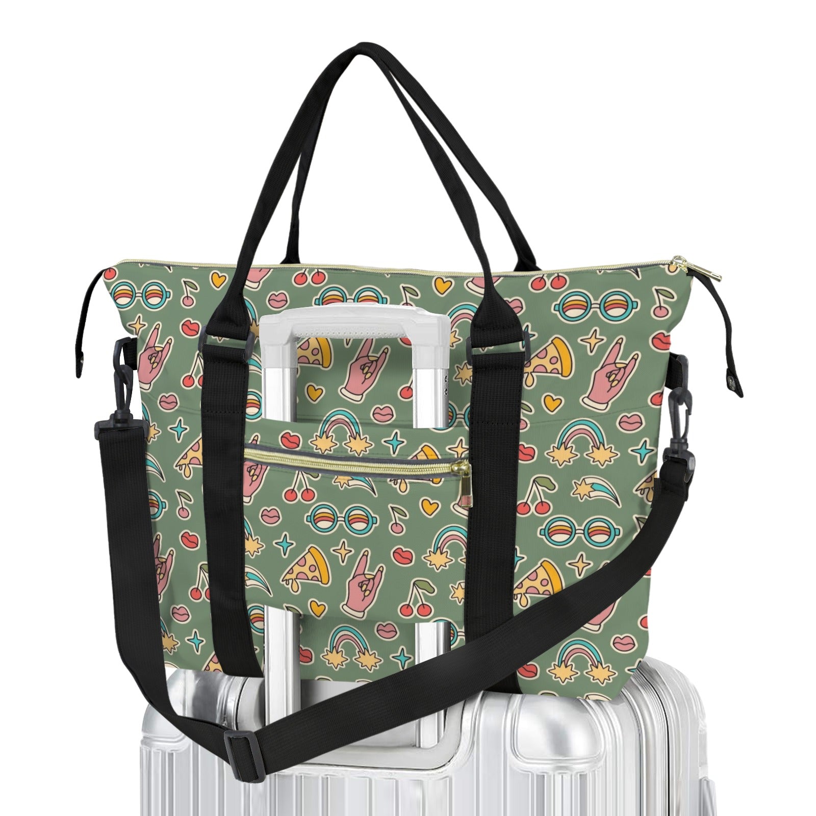 Groovy Retro Duffle Bag-Simple (Model 1715) One Size Duffle Bag-Simple (1715)