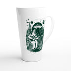 Alien And Bigfoot Play Guitar - White Latte 17oz Ceramic Mug Latte Mug Globally Fulfilled Music Sci Fi