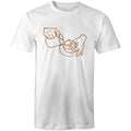 Barista Pouring Coffee - Mens T-Shirt White Mens T-shirt Coffee Printed In Australia