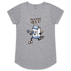 Life Is Short, Milk It - Womens Scoop Neck T-Shirt Grey Marle Womens Scoop Neck T-shirt Fitness Printed In Australia