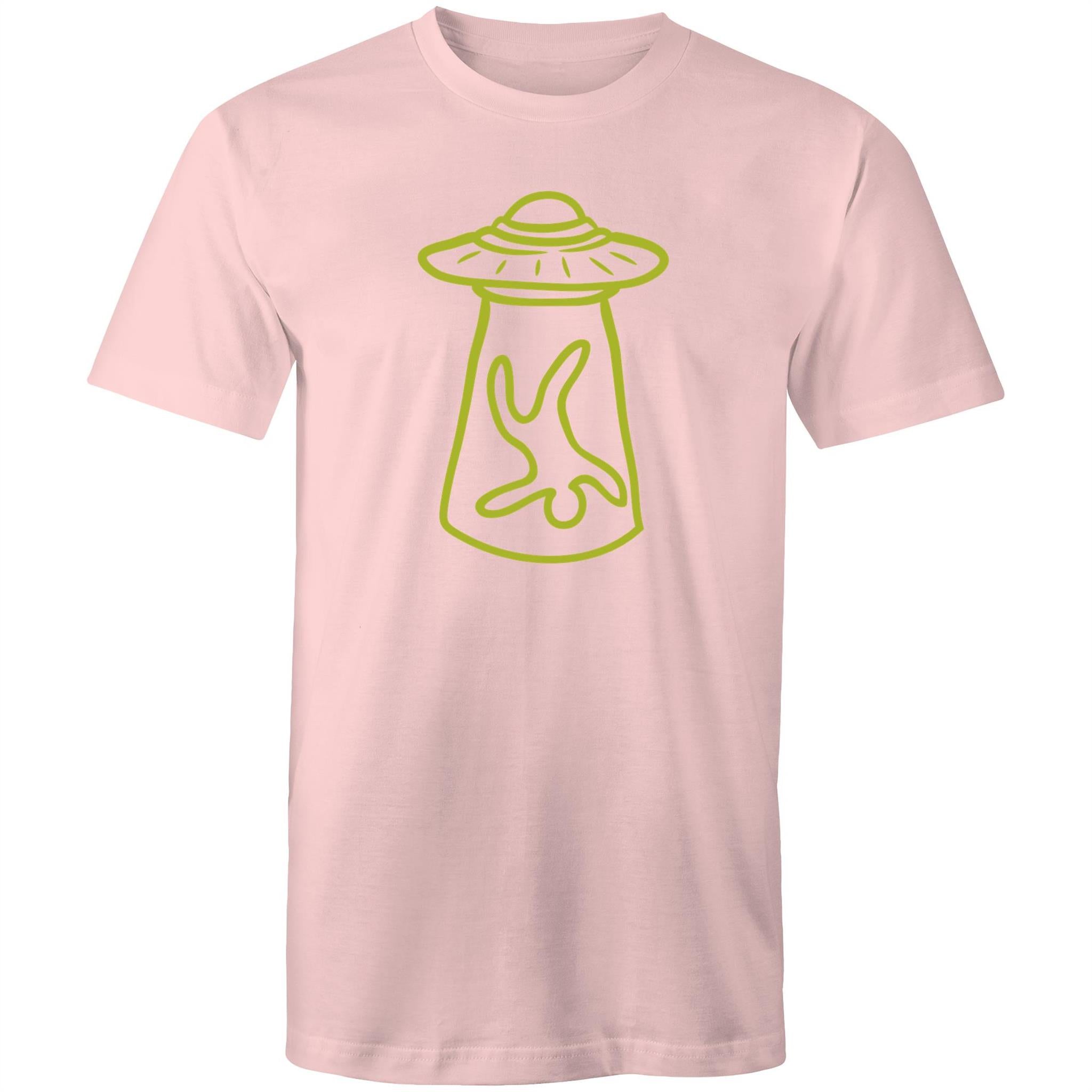 Alien Abduction - Mens T-Shirt Pink Mens T-shirt Printed In Australia Sci Fi
