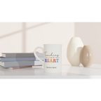 Personalise - Teaching Fills My Heart - White 10oz Porcelain Slim Mug Personalised Porcelain Mug