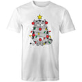 Christmas Cat - Mens T-Shirt White Mens Christmas T-shirt Christmas Printed In Australia