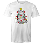 Christmas Cat - Mens T-Shirt White Mens Christmas T-shirt Christmas Printed In Australia