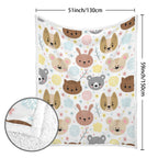 Baby Animals - Double-Layer Fleece Blanket 51"x59"