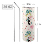Toucans In Pink - 20oz Tall Skinny Tumbler with Lid and Straw